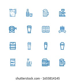 Editable 16 malt icons for web and mobile. Set of malt included icons line Beer, Malt, Beers on white background