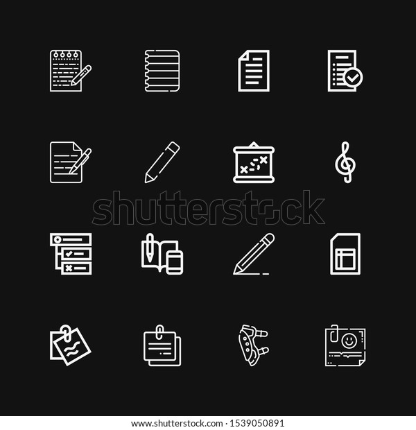 Editable 16 Notepad Icons Web Mobile Stock Vector Royalty Free