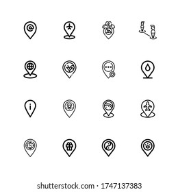 Editable 16 placeholder icons for web and mobile. Set of placeholder included icons line Placeholder on white background