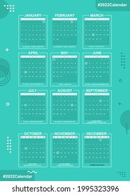 Editable 2022 calendar design. Easy to edit with vector file. Can use for your creative content. Especially for your wall calendar.