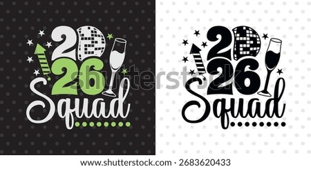 Editable 2026 Squad Tshirt Template | Adobe Illustrator EPS File