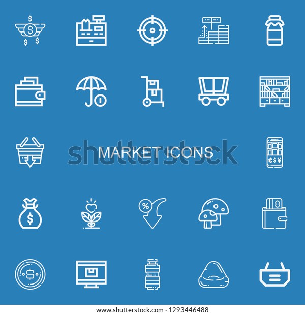 Editable 22 Market Icons Web Mobile Stock Vector Royalty Free