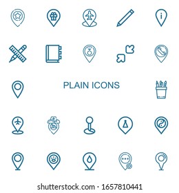 Editable 22 plain icons for web and mobile. Set of plain included icons line Placeholder, Pencil, Appointment book, Resize on white background