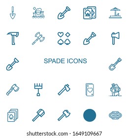 Iconos editables de 22 páginas para web y móvil. Conjunto de iconos de línea de espacio que incluyen: Cubo de arena, Cubo de arena, Tarjetas de juego, Arena, Eje, Ejes, Póquer, Pastel, As, Casino sobre fondo blanco