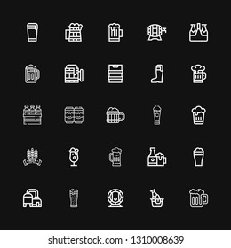 Editable 25 bitter icons for web and mobile. Set of bitter included icons line Beer, Beers on black background