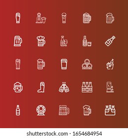 Editable 25 bitter icons for web and mobile. Set of bitter included icons line Beer, Beers on red
