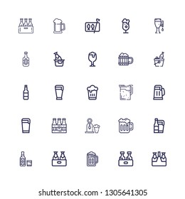 Editable 25 canned icons for web and mobile. Set of canned included icons line Beer, Beers, Sardines on white background