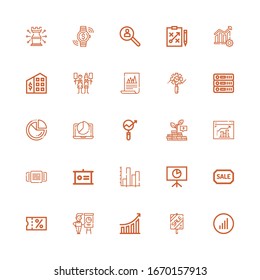 Editable 25 diagram icons for web and mobile. Set of diagram included icons line Bars graphics, Sale, Performance, Presentation, Analytics, Stats, Rotating on white background