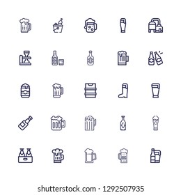 Editable 25 draught icons for web and mobile. Set of draught included icons line Beer, Beer can, Beers on white background