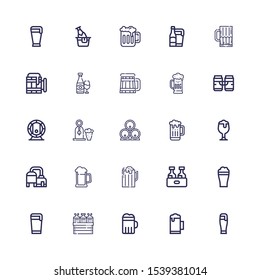 Editable 25 draught icons for web and mobile. Set of draught included icons line Beer on white background