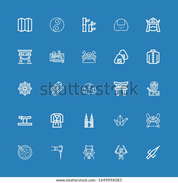 Bearbeitbar 25 Japanische Symbole Fur Web Stock Vektorgrafik Lizenzfrei