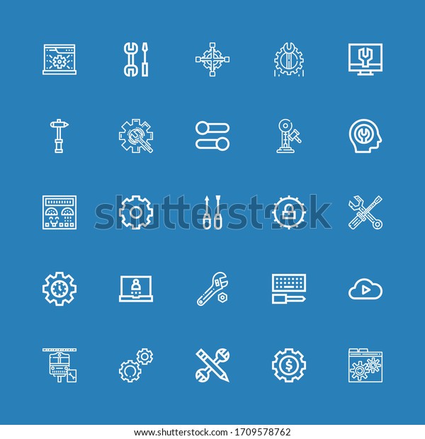 Editable 25 Iconos De Configuración Para Web Y Móvil El Conjunto De Ajustes Incluye Los Iconos 1800