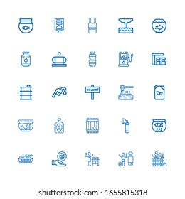 Editable 25 tank icons for web and mobile. Set of tank included icons line Barrel, Heater, Gas, Cylinder, Tank, Fish bowl, Oxygen, Oil, Fishbowl, Fuel, War on white background