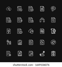 Editable 25 update icons for web and mobile. Set of update included icons line File, Route, Reload, Vertical, Synchronize, Path, Sync on black background