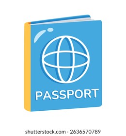 An editable 2d icon of opened passport