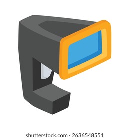 An editable 2d icon showing handheld code scanner device