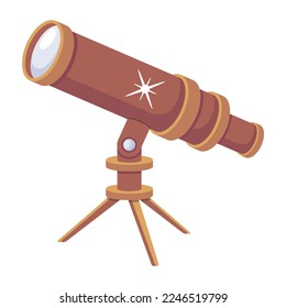 An editable 2d icon of telescope 
