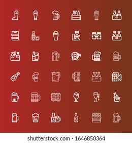 Editable 36 bitter icons for web and mobile. Set of bitter included icons line Beer, Beers on red