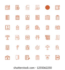 Editable 36 checkmark icons for web and mobile. Set of checkmark included icons line Agenda, Standard, List, Event, Proposal, Cross, Check, Clipboard, Crossing on white background