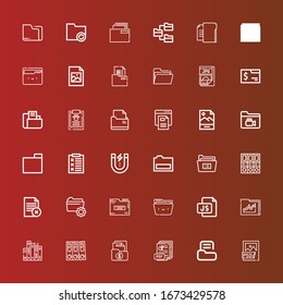 Editable 36 Doc Icons For Web And Mobile. Set Of Doc Included Icons Line Psd File, Folder, Pdf, Folders, Js, Content, Report, Jpg, Text File, Jpeg On Red