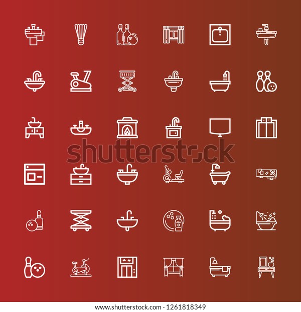 Editable 36 Indoor Icons Web Mobile Stock Vector Royalty Free