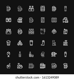 Editable 36 malt icons for web and mobile. Set of malt included icons line Beer, Beers, Hop, Malt on black background