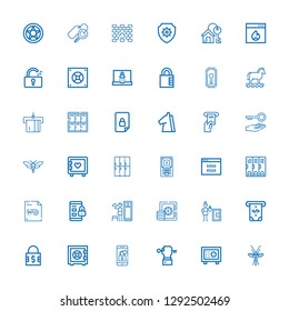 Editable 36 password icons for web and mobile. Set of password included icons line Bug, Safebox, Key, Locked, Padlock, Atm, Safety box, Lockers, Keyword, Locker on white background