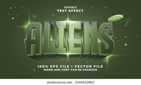 editable 3d aliens bold text effect.typhography logo