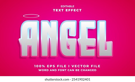 editable 3d angel bold text effect.typhography logo