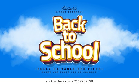 editable 3d back to school text effect.typhography logo