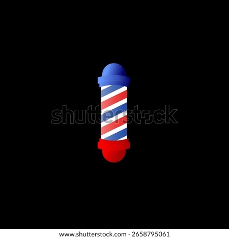 Editable 3D barber pole.  Barber shop logo.  Barbershop symbol