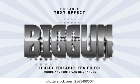 editable 3d biggun bold text effect.typhography logo