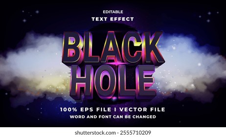 editable 3d black hole bold text effect.typhography logo