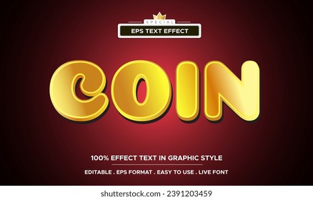 editable 3d coin text effect