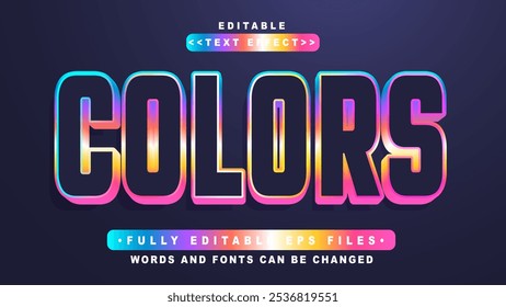 editable 3d colors bold text effect.typhography logo