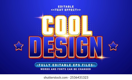 editable 3d cool design bold text effect.typhography logo