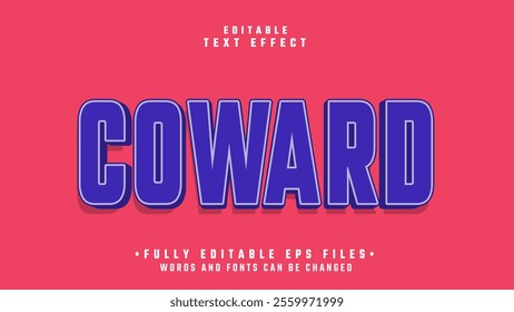 editable 3d coward bold text effect.typhography logo