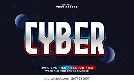 editável 3d cyber bold text effect.typhography logotipo