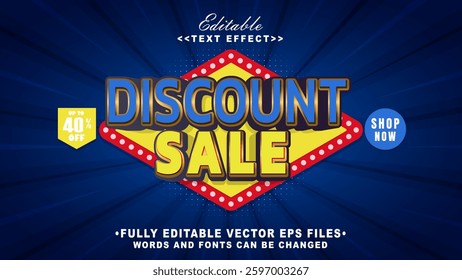 editable 3d discount sale text effect.typhography logo