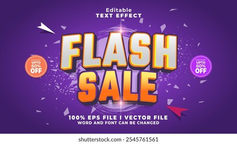 editable 3d flash sale text effect.typhography logo