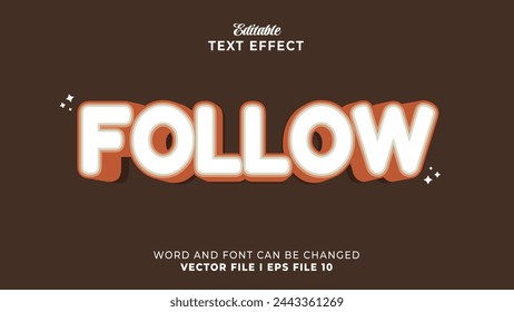 editable 3d follow text effect.typhography logo