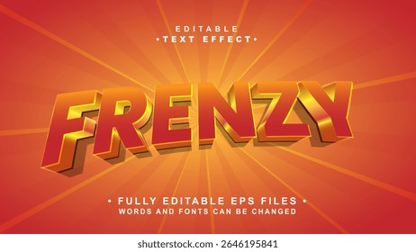 efeito de texto frenesi 3d editável.tifografia logotipo