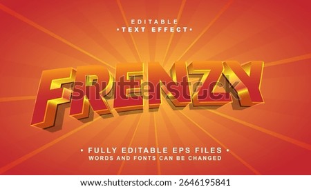 editable 3d frenzy text effect.typhography logo