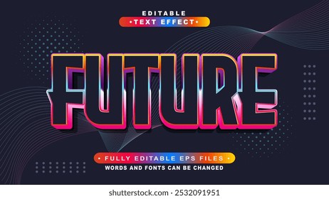 editável 3d futuro bold text effect.typhography logotipo