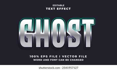 editable 3d ghost bold text effect.typhography logo