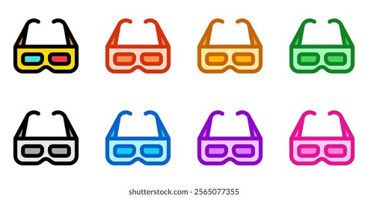 Editable 3d glasses, 3d film, film technology vector icon. Movie, cinema, entertainment. Part of a big icon set family. Perfect for web and app interfaces, presentations, infographics, etc