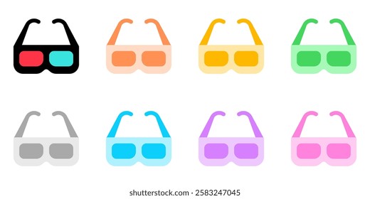 Editable 3d glasses, 3d film, film technology vector icon. Movie, cinema, entertainment. Part of a big icon set family. Perfect for web and app interfaces, presentations, infographics, etc