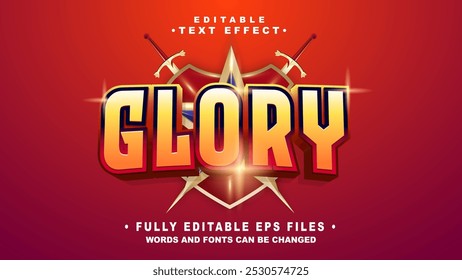 editable 3d glory text effect.typhography logo