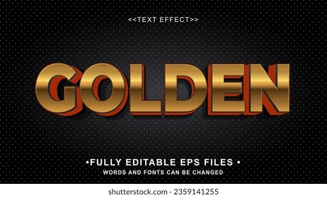 editable 3d golden text effect.typhography logo