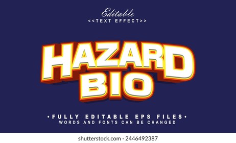 editable 3d hazard text effect.typhography logo